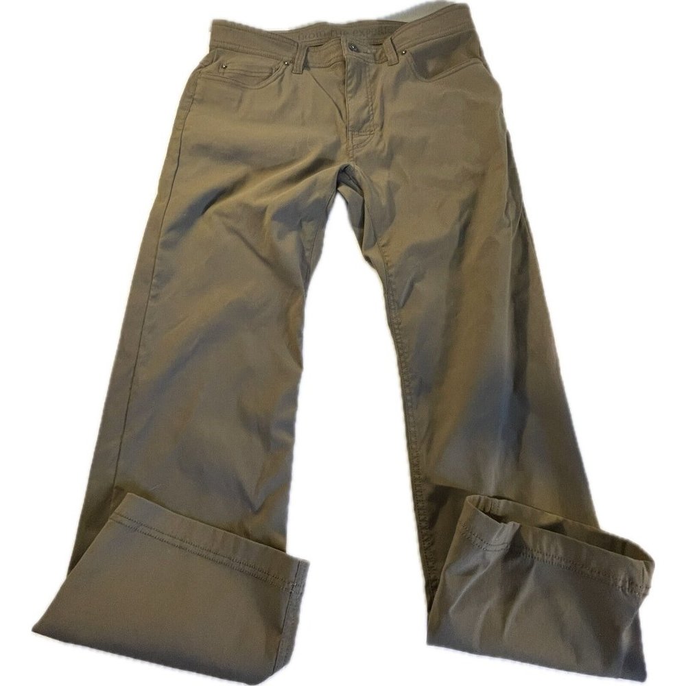 prAna Breathe Pants 34 X 29 Brown Slim Fit 5 Pocket Straight Leg Casual Hiking - Picture 2 of 13